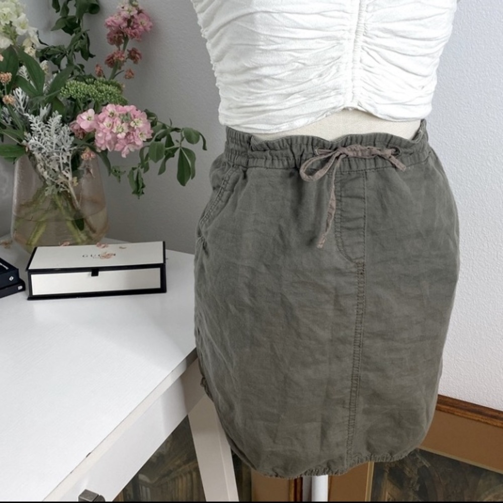 Marina Luna khaki forest green casual skirt